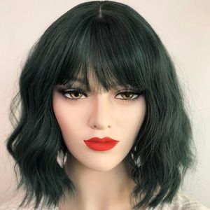 Accessories Kelli 12 Dark Green Short Wavy Bob Wig Nwt Poshmark